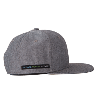 Oxford Chambray with black cotton twill with RAD logo, claps cap