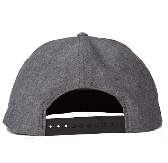 Oxford Chambray with black cotton twill with RAD logo, claps cap