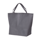 grey woven tote bag merch back view